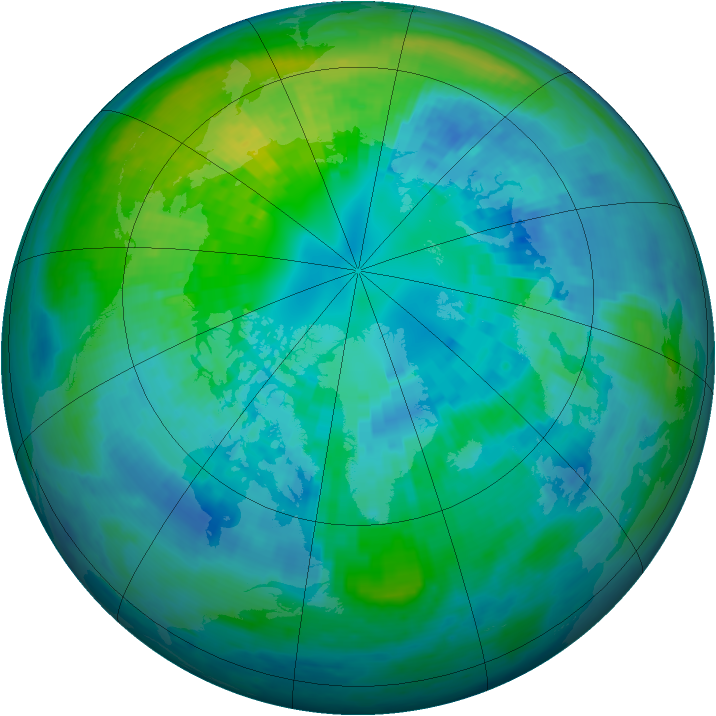 Arctic ozone map for 10 October 2003